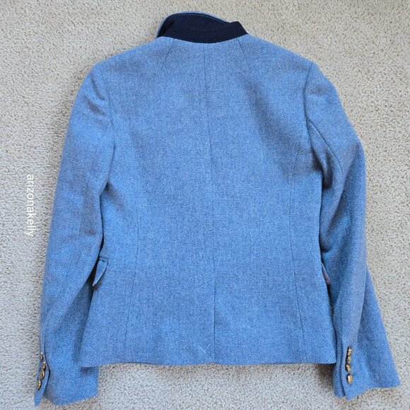 NWT J.Crew Schoolboy Blazer Wool Herringbone Blue Size 2 - Picture 12 of 12